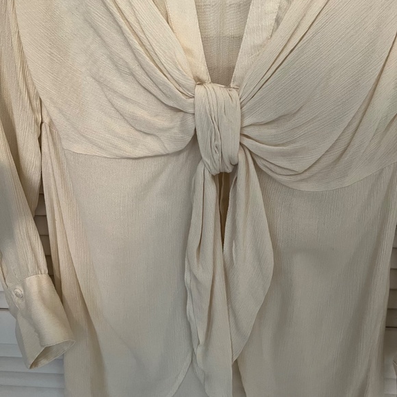 Free People Sheer long sleeve Ivory tunic - Picture 4 of 7